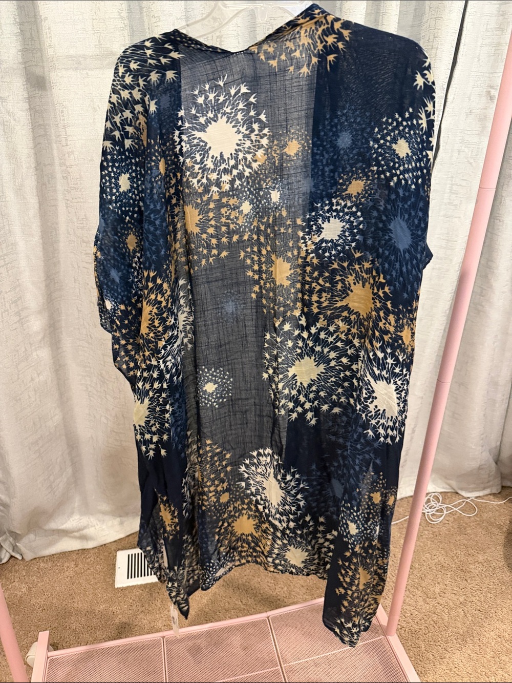 NWT Navy Floral Burst Sheer Kimono